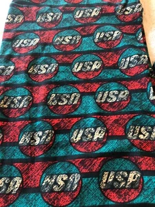 Lularoe TC2 Leggings Americana American Dreams USA Circle Design Teal Red- NEW! - Picture 1 of 3