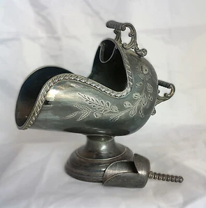 Vintage Victorian Style Sugar Bowl Scuttle & Shovel Scoop - Picture 1 of 11