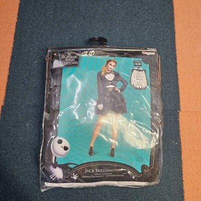 Nightmare Before Christmas JACK SKELLINGTON DRESS Costume Large 12-14 Womens V5b - Image 1 of 4