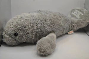 Plushy Manatee by Eco Pals Gray in Color 20" by 8". - Picture 1 of 24
