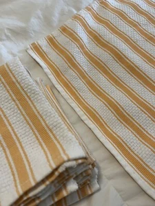Williams Sonoma LUNCHEON NAPKINS SET/5 Stripes Orange White Cotton Vintage - Picture 1 of 8