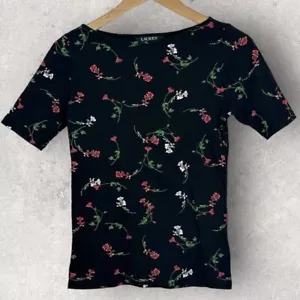 Ralph Lauren Floral Short Sleeve Top Size Small Cotton Bohemian Blouse Cotton - Picture 1 of 10