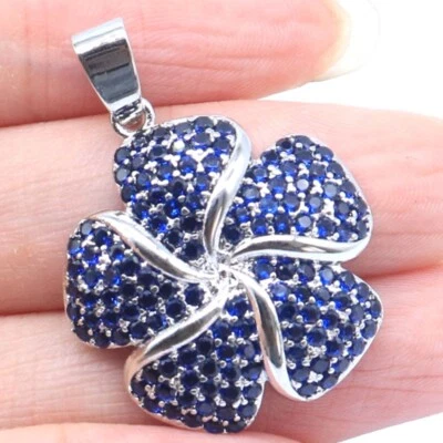 Compre 3 y obtenga 1 colgante de plata con forma de flores gratis de tanzanita para mujer Foto 1 de 2