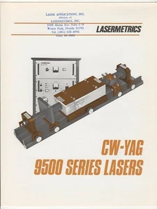 Lasermetrics CW-YAG 9500 Series Lasers 1982 Pamphlet (Englewood, NJ) - Imagen 1 de 2