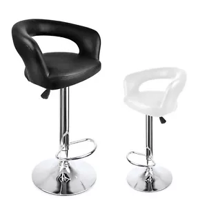 New PU PVC Leather Bar Stool Kitchen Chair Gas Lift swivel Black White free post - Picture 1 of 3