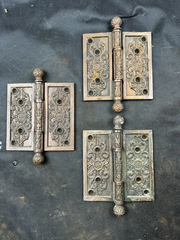 Russell & Erwin Arabian Cast Bronze 4x4 Hinges 1894 - Set Of 3 Cover