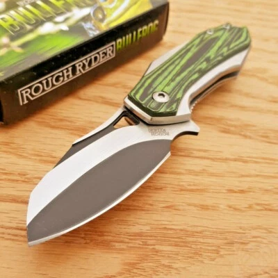 Rough Ryder Bullfrog Linerlock Folding Knife 2.38" Stainless Blade G10 Handle