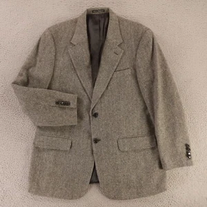Donegal Tweed Jacket M Gray Herringbone Flecked 100% Wool Blazer Sport Coat 41R - Picture 1 of 16