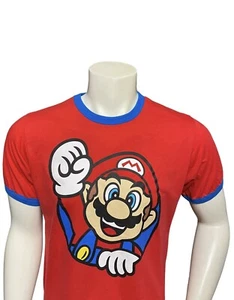 Nintendo Super Mario Men’s Casual Shirt Size Adult Medium Red Short Sleeves Game - Picture 1 of 14