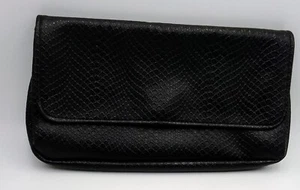 Black Faux Snakeskin Clutch Bag Women's Wedding Party Evening Bag Charity Sale - Picture 1 of 3