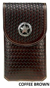 7" LONESTAR WESTERN LEATHER POUCH BELT LOOP CELL PHONE HOLSTER CASE UNIVERSAL - Picture 1 of 23