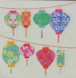 TWO Individual Napkins Asian Lights Lunch for Decoupage (25) - Picture 1 of 6