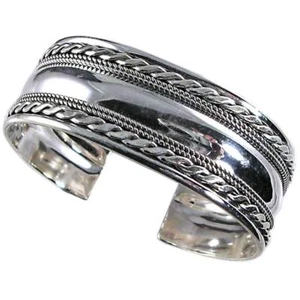 HOCHPOLIERTE KABELVERKLEIDUNG_BREITE MANSCHETTE__ARMBAND_925 STERLINGSILBER_NF - Bild 1 von 9