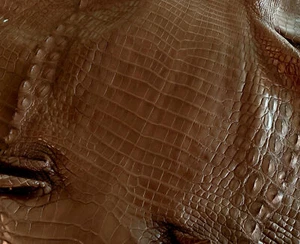 Crocodile Leather Kango Tabac Color SAF (100% Genuine skin) - Picture 1 of 4