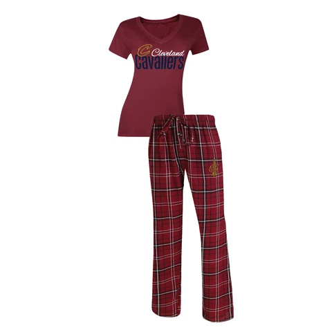 Cleveland Cavaliers Women's Halftime Pajamas Set with Tee Shirt & Pants Cover