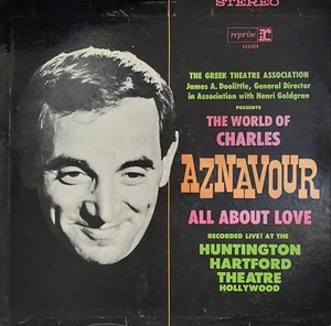 CHARLES AZNAVOUR LP ALL ABOUT LOVE 1965 LIVE HUNTINGTON THEATRE HOLLYWOOD. - Picture 1 of 4