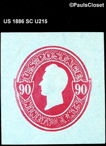 US 1886 SC U215 ALMIRANTE PERRY 90¢ ROJO SOBRE PAPEL AZUL MHR EN MUY BUEN ESTADO - Imagen 1 de 2
