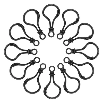 150 Pcs Plastic Lobster Claw Clasps Snap Lanyard Clip Hooks, Black Foto 1 de 4