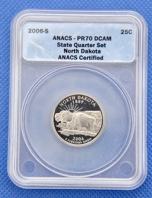 2006-S - North Dakota State Quarter - ANACS-PR70 DCAM  N1464 - Image 1 of 3
