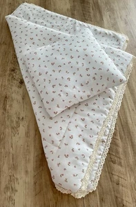 Stunning Baby Cot Quilt & Pillow. Made from Linen/cotton mix. - Picture 1 of 2