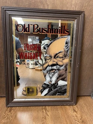 Old Bushmills Pure Malt Irish Whiskey Mirror - Image 1 of 4