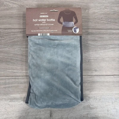 Hot Water Bottle Body Wrap with Pocket, Faux Fur Grey Thermotherapy Pain Relief - Image 1 of 4