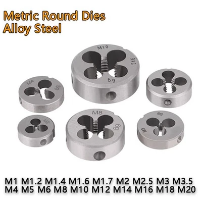 Troqueles de roscado redondos métricos M1-M20 M2 M3 M4 M5 M6 M8 M10 M12 Foto 1 de 4