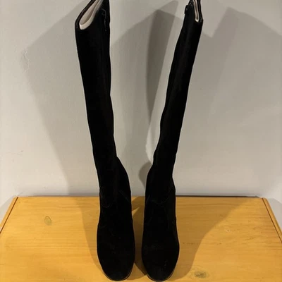 Calvin Klein Cristina Suede Women's Black Round Toe Knee High Riding Boots US 9 - Image 1 of 4