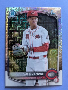 2025 Bowman Chrome Baseball Liberts Aponte Mega Mojo Refractor 1. Prospekt - Bild 1 von 10