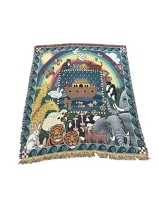 American Weavers Noah's Ark Tapestry Throw Blanket AS IS (READ) - Picture 1 of 12