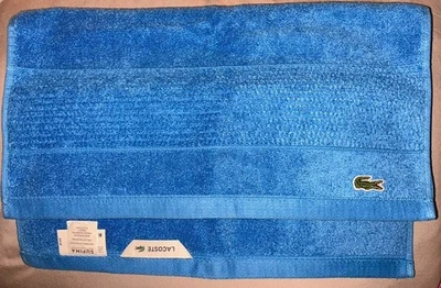 NWT Lacoste Legend Hand Towel, Supima Cotton,  16x30 Riviera Blue ~ HARD TO FIND - Image 1 of 3