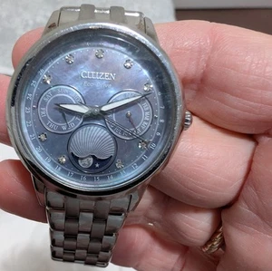 Citizen Eco-Drive Ladies Blue Mother Of Pearl Watch - Picture 1 of 4