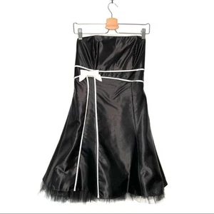Jessica McClintock for Gunne Sax schwarzes trägerloses Kleid Größe 9 - Bild 1 von 8