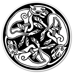 Celtic Dogs Irish Ireland car bumper sticker decal 4" x 4" - Picture 1 of 1