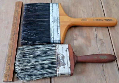 2 Vtg OSBORNE 654  Original 7" Antique Horse Hair & 424 Walnut Line 4" Brushes - Image 1 of 4