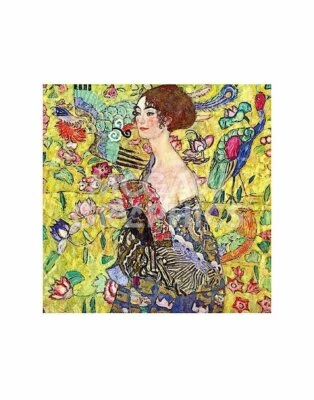Lady with Fan, Gustav Klimt, Wall Decor Art Print 14" x 11"      1027 - Image 1 of 2