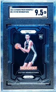 VICTOR WEMBANYAMA SGC 9.5 Rookie card MT+ 2023-24 #81 Panini Prizm  Monopoly  - Picture 1 of 4