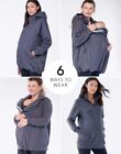 Seraphine Maternity And Babywearing Grey Waterproof 3 In 1 Coat Jacket Size 10 New