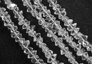 16" Strand CRYSTAL CLEAR QUARTZ 4-7mm Herkimer Nugget Beads AAA NATURAL
