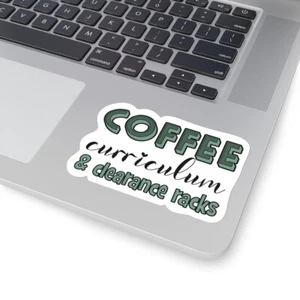 Homeschool Mom Coffee Curriculum Kiss-Cut Stickers, Homeschooling Sticker - Picture 1 of 5