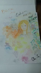"Back to Gan Eden here on Earth" Watercolor on Paper Small Painting Original Art - Picture 1 of 1