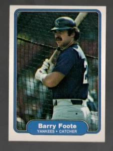 1982 Fleer Barry Foote New York Yankees #34 Near Mint or Better - Picture 1 of 2