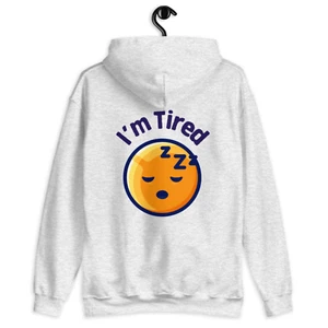 Women's I'm Tired Emoji Graphic Hoodie Regular & Plus Size Hooded Sweatshirt - Picture 1 of 57