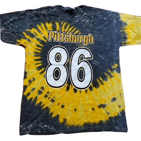 Gildan T Shirt Adult Large Pittsburg Steelers NFL Football Tie Dye Short Sleeve Cover
