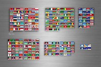 Set 252x sticker flag scrapbooking country collection stamp coins small world r1