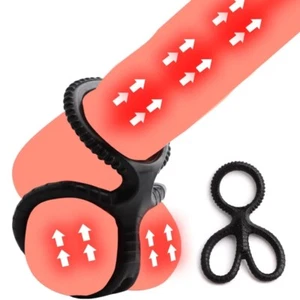 3in1 Reuse Ball-Scrotum-Stretcher-Ring-Penis Enhancer Delay Ejaculation for-MALE - Picture 1 of 10