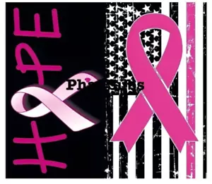 20oz Sublimation Tumbler Wrap Hope Breast Cancer Ready To Press Heat Transfer - Picture 1 of 1