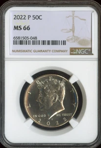 Asta mezzo dollaro Kennedy 2022 NGC MS66 - Foto 1 di 2