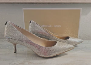 MICHAEL KORS MK-FLEX KITTEN PUMP GLITTER Size 8M NIB $99 - Picture 1 of 13