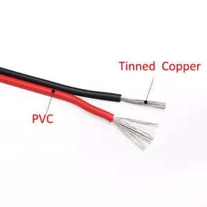 Stranded UL-2468 PVC 2-polig rot & schwarz flaches Flachband Draht Kabel 16/18/20/24/26/28AWG - Bild 1 von 6